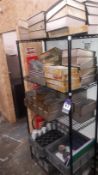 Shelf & contents to include; loaf tins, Silverwood Eyecatcher Brownie Tins & Silverwood cake tins