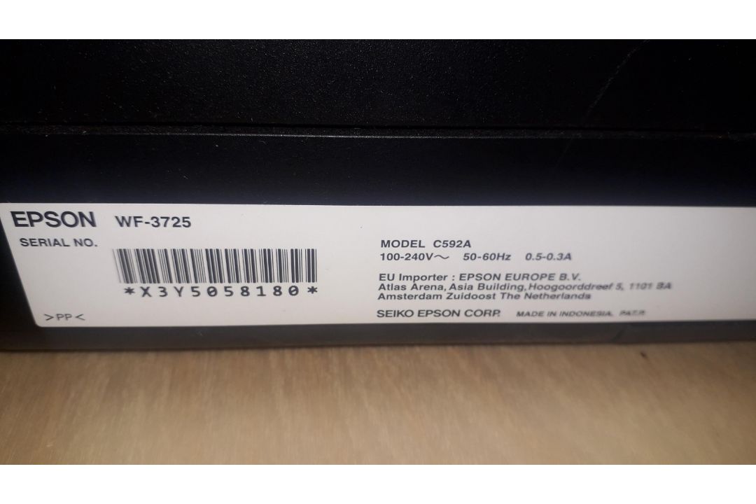 Epson Work Force Pro WF-3725 All-in-One Inkjet Printer, serial number X3Y5058180 - Image 3 of 3