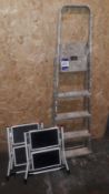 3 Stepladders; 1 x 5-tread & 2 x 2-tread