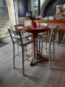 3 x Tall Circular Bar Tables with 12 x Silver Tall Chairs