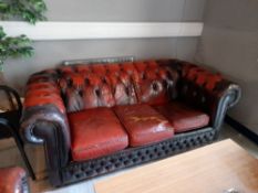 Leather Chesterfield Sofa & Armchair