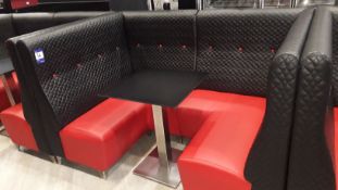 2 x modular cubicle benches (1,200mm x 1,800mm) and chrome based pedestal table 600mm