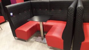 2 x modular cubicle benches (1,200mm x 1,800mm) and chrome based pedestal table 600mm