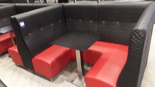 2 x modular cubicle benches (1,200mm x 1,800mm) and chrome based pedestal table 600mm