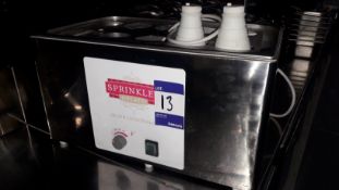 Nickel-Electro Stainless Steel countertop manual fill water bath, Serial number 12507