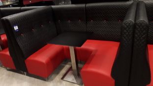 2 x modular cubicle benches (1,200mm x 1,800mm) and chrome based pedestal table 600mm