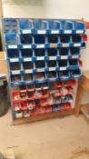 Wall mounted Lin Bin Rack and contents (Located on