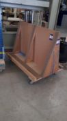 2 x Timber constructed double sided board trolley