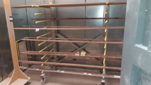 2 x Mobile Adjustable Heavy Duty Drying Racks and Mobile Rail Trolley - Located in the Drying Room