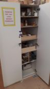 Contents of cabinet to include various hingers, ru
