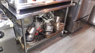 Voilamart Stainless Steel Prep Table with Galvanised Shelf Under 1220x610 (Contents Excluded)