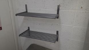 2x Wall Mounted Piped Stainless Steel Shelves 600x 250 - Located on 1st Floor
