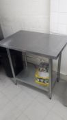 Stainless Steel Prep Table with Galvanised Steel Shelf Under 910x610 - Located on 1st Floor (