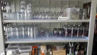 Various glassware to bar area