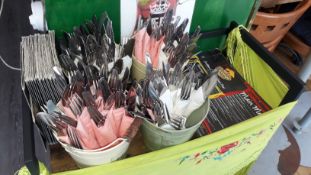 Cutlery and crockery to bar area