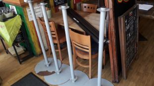 4x Crowd Barrier Posts with Top and Bottom Rails