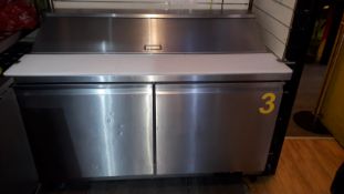Polar GD883 U Series Stainless Steel Double Door Prep Counter Fridge Serial Number GD8839173916 (