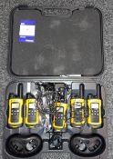 6 x Motorola Walkie-Talkies to case, with chargers
