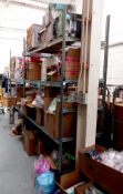 5x Galvanised Wire Deck Shelving Units with a Packing Bench (delayed collection)