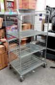 6x Galvanised Mobile Wire Racks with 3x Galvanised Shelving Units (delayed collection)