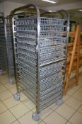 Stainless Steel Mobile Tray Rack and Trays