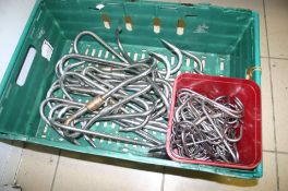 Box of Assorted Stainless Steel Meat Hooks