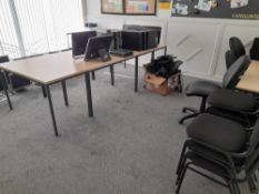 Assortment of classroom furniture to Classroom 1, to include 5 x tables (1200 x 600), 3 x single