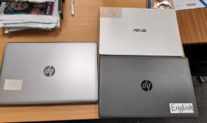 HP 250 G6 laptop, HP 255 G7 laptop, and ASUS C523N laptop, to first floor classroom (Please note
