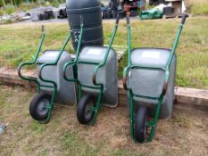 3x Haemmerlin galvanised steel wheelbarrows
