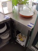 Stainless steel prep counter table approx. 1000 x 750