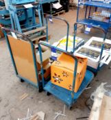 4 x blue mobile trollies