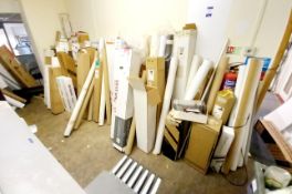 Large quantity of used vinyl, paper, laminate etc.