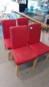 4 : Light Red fabric chairs, as lotted