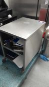Stainless Steel trolley with shelving, Approx. 0.53m (w) x 0.71m(w) x 0.79m(h)