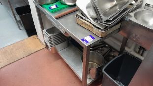 Stainless Steel surface with drawer, Approx. 1.1m (w), 0.6m (d) and 0.84m(h)