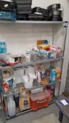 2 : Various wire framed shelving units, as lotted, contents excluded