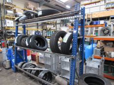 Tyre rack and contents of various tyres