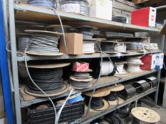 Large quantity assorted cable to rack