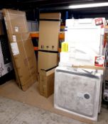 Quantity of shower components to include 5 x various shower panels/sliding doors and 12 x various