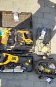 Small quantity of DeWalt power tools to include DeWalt DCH253 SDS drill, DeWalt DWE305 reciprocating
