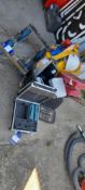 Quantity of mixed items to include safety equipment, drill bits, trolley base & other