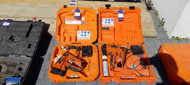 2 x Paslode Impulse IM65A F16 lithium nail gun