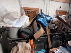 4x Plastic Wheelie Bins & Contents to include Shovels, Forks and Other