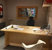 Plywood Desk & Multi Swivel Elbow Chair