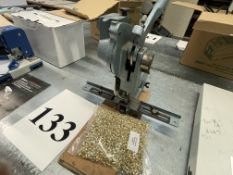 Joyce & Co hand eyeletting machine & bag of brassed eyelets.