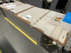 3 No. large wooden bench/work tables
