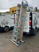 3x Various extension ladders. Located in Sowerby Bridge