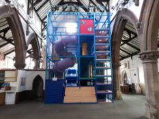 Bespoke 4-Tier Children’s Soft Play Structure, including 2 lane wave slide, spiral slide, deck