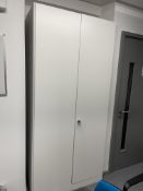 Modern tall grey melamine office cupboard