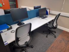 4 Person office pod comprising Adapt II workstations (Approx. 1400 x 800), 4 x Operators swivel